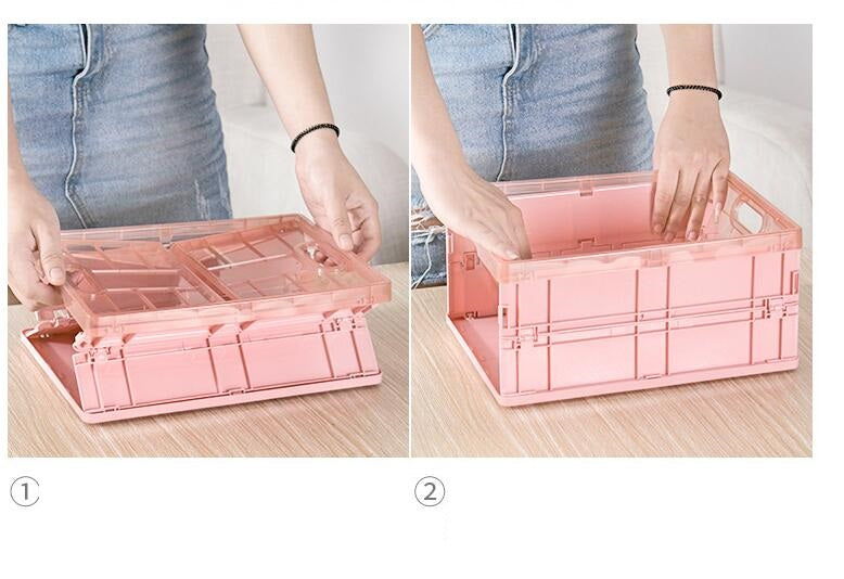 Foldable Plastic Desktop Storage Box - Multi-Functional