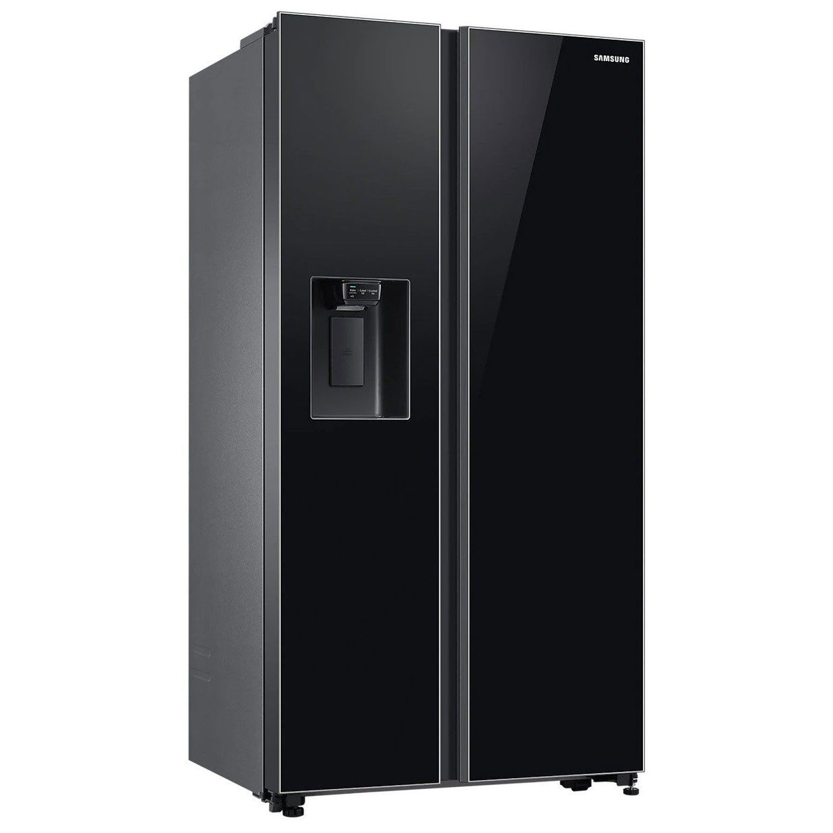 SAMSUNG REFRIGERATOR RS65R WARDROBE, 617L, F, NO FROST, QUICK COOLING FUNCTION, MONO COOLING, R-600A, OPEN DOOR NOTICE, ICE MAKER AND WATER DISPENCER, 20YW ON DIGITAL INVERTER COMPRESSOR, HxWxD 1.78x0.91x0.72, BLACK GLASS