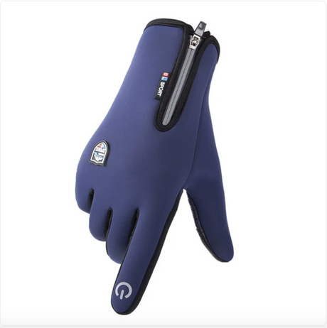 Touch Screen Leather Velvet Cycling Gloves