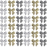 60Pcs 3D Metal Bows Nail Charms Silver Bow Charms Alloy Ribbon Bowknot Nail Bow Charms Nail Rhinestones Acrylic Nail Supplies for Women Nail Art DIY Manicure Accessories Decoration