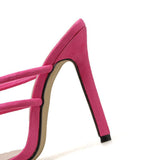 Summer Pointed High Heel Slippers with Thin Straps