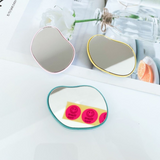 Irregular Decorative Compact Makeup Mirror and Phone Holder