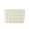 CECKQUE Soft Checkered Quilted Puffy Makeup Bag for Women Aesthetic Puffer Cosmetic Bag Pouch for Purse (White)