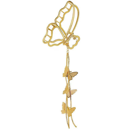Large Metal Pearl Butterfly Hair Claw Clip for Women