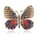 Colorful Rhinestone Alloy Butterfly Brooch Accessory
