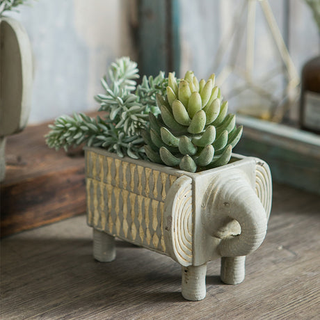 Abstract Elephant Planter in Cement for Garden Decor