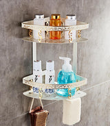 Aluminum Bathroom Shelf with Towel Bar Rack