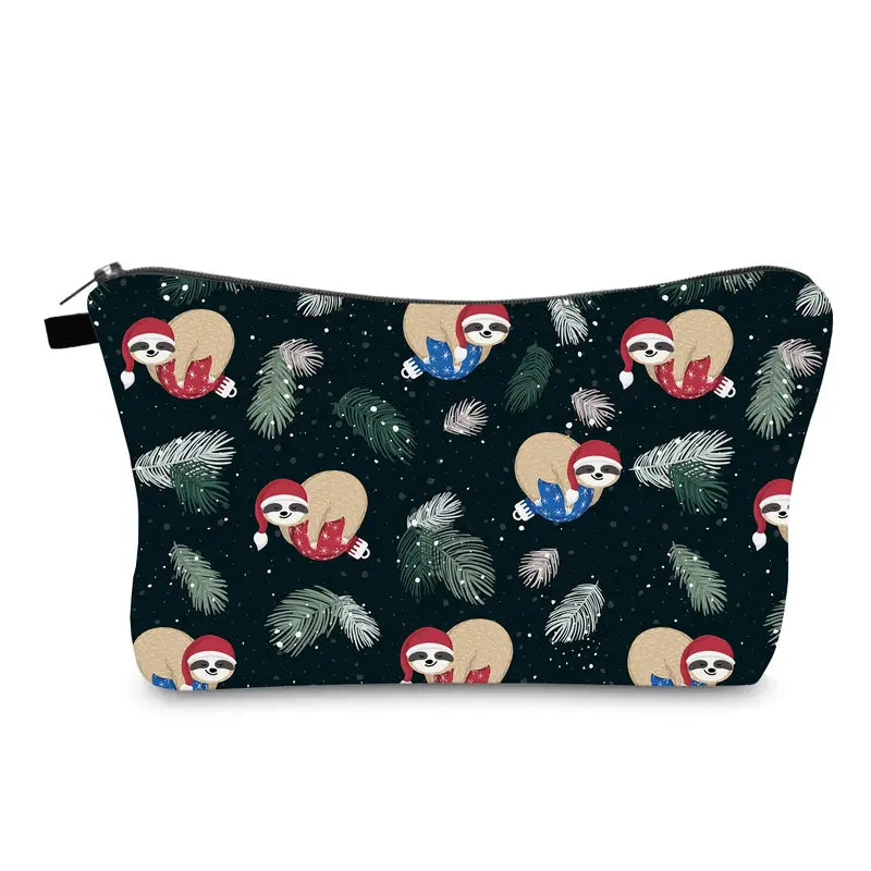 Adorable Sloth Print Makeup Bag - Travel Cosmetic Organizer