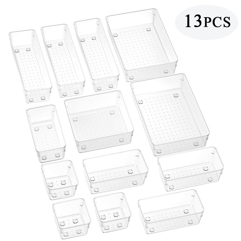 Home Plastic Transparent Drawer Storage Box Set (5 Sizes)