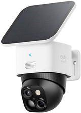 eufy Security SoloCam S340 Solar Security Camera Wireless Outdoor Camera 360 Degree Pan & Tilt Surveillance No Blind Spots 2.4 GHz Wi-Fi No Monthly Fee HomeBase S380 Compatible (Renewed)