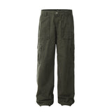 Vintage Wash Loose Fit Straight Leg Pants for Men