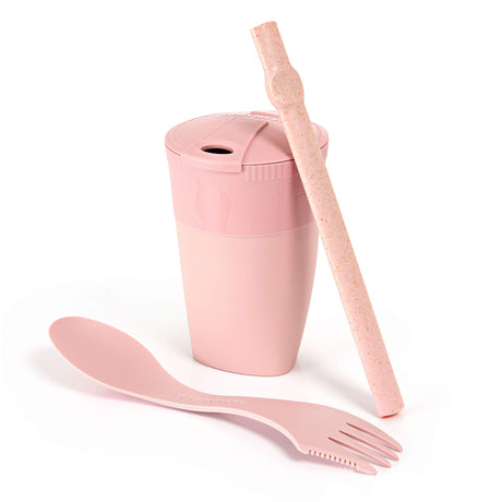 Light My Fire Camping Mess Kit - 3 Pcs - Reusable Straw Foldable Cup & Camping Spork - BPA Free Reusable Camping Utensils - Travel Utensils Camping - Bio-Based Plastic Cutlery to Go Camping Set
