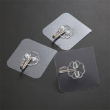 Clear Stainless Steel Self-Adhesive Hooks for Storage
