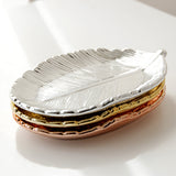 Ceramic Jewelry Tray with Gold Leaf Design (Home Decor)