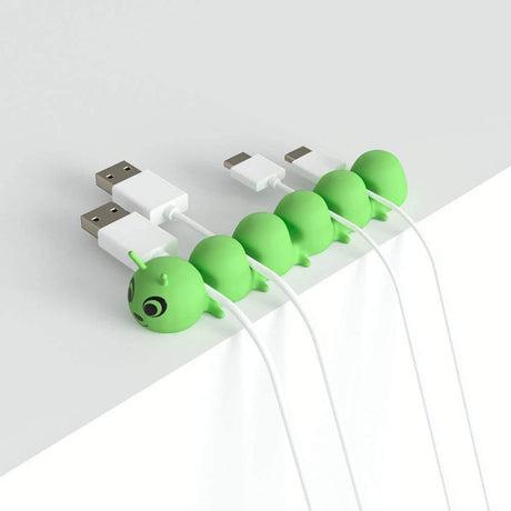 Cable Clips - Cord Organizer - Cable Management - Cable Organizer Desk Organizer for Home Office Desk Car Cubicle Nightstand Self Adhesive Cord Holder Cord Management Quirky Fun Caterpillar