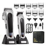 SUPRENT PRO Professional Hair Clippers for Men - High Torque Brushless Motor & Detachable Blade - Cordless Hair Trimmer Set for Barbers with Charging Base - Premium Hair Clipper Kit - Silver