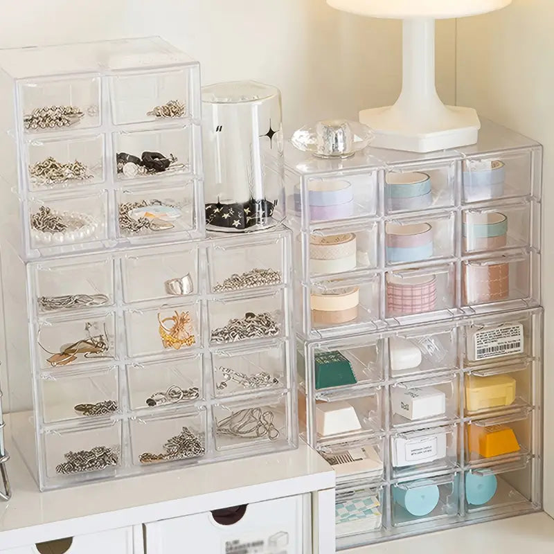 Transparent Desktop Drawer Organizer for Stationery & Jewelry