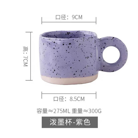Korean Style Ink Splash Ceramic Mug for Coffee and Tea