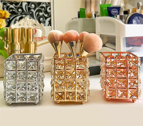 European Crystal Makeup Brush Holder and Organizer