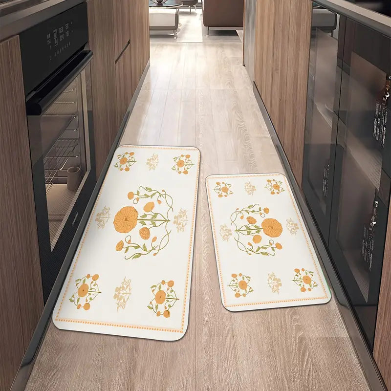 Elegant Floral Kitchen Mat - Adds Color to Your Home