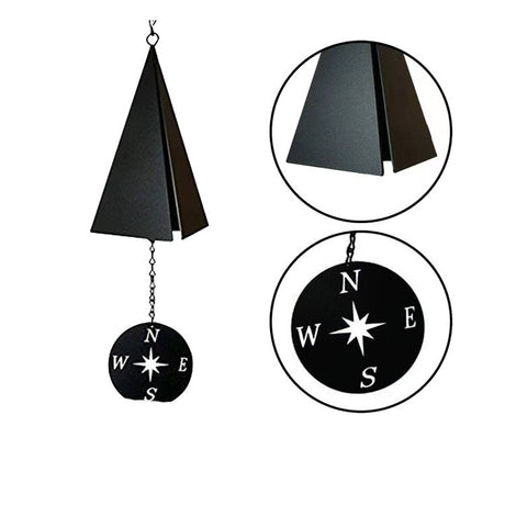 Triangle Wind Chime Pendant - Iron Metal Garden Decor