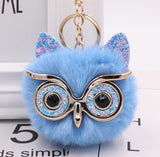 Grit Cat Owl Plush Keychain for Car Accessories