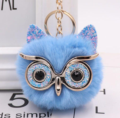 Grit Cat Owl Plush Keychain for Car Accessories