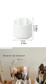 Rotating Makeup Brush Holder with Dust-Proof Cover