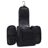 WOOMADA Toiletry Bag for WomenMakeup Bag with Metal Hanging Hook 7 Organizer Compartments with PVC Pocket Full Sized Makeup Organizer Bag for Toiletries Cosmetics Makeup Brushes(black)