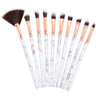 10-Piece Marble Pattern Makeup Brush Set