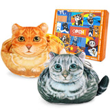 Openhahaha Drawstring Makeup Bag Cat Makeup Bag Travel Makeup Organizer Cosmetic Pouch Bag Cat Gift for Women Lay Flat Makeup Bag Gifts for Cat Lovers((2-Pack))