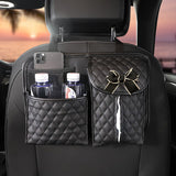 Creative PU Leather Car Seat Back Organizer Bag