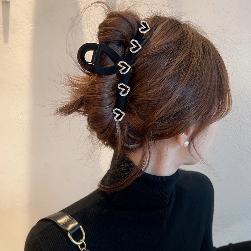 Rhinestone Love Shark Clip Hair Accessory for Women