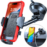 HTU【2024 Newest & Strongest Military-Grade Cert Car Phone Holder Mount【Over 60LBS Suction】 Dashboard Windshield Cell Automobile Cradles Truck Hook Vent for iPhone 15 Pro Max