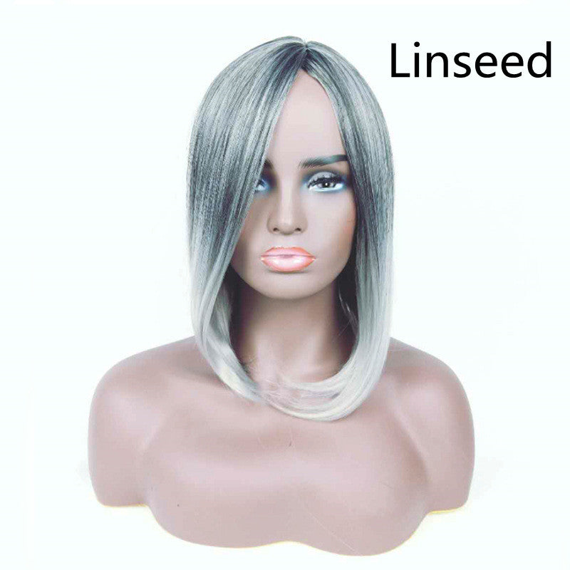 Gradient Long Straight Hair High-Temperature Wig