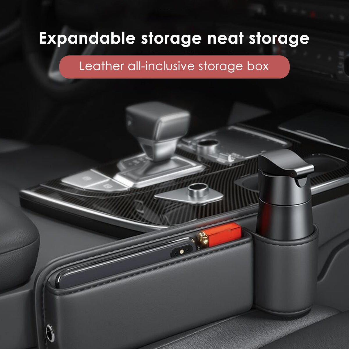 Multifunctional Car Seat Gap Organizer with Cup Holder
