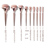 9-Piece Gold Plated Makeup Brush Set for Professionals