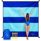 OCOOPA Extra Large Beach Blanket Sand Free Large Oversized Camping Mat Comfortable Parachute Nylon Cozy& Chic Compact& Light 4 Stakes&1 Travel Bag S09