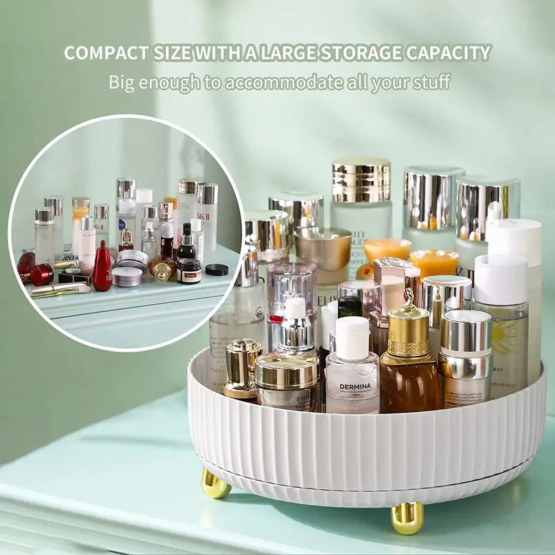 360° Rotating Makeup Organizer with Large Capacity