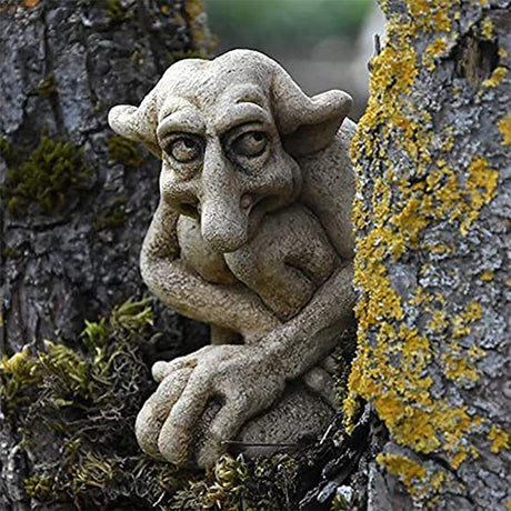 Gothic Cast Stone Troll Gargoyle Statue for Garden Decor