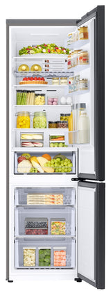 SAMSUNG REFRIGERATOR BESPOKE RB38A, 390L, E, BOTTOM FREEZER, NO FROST, ALL-AROUND COOLING, SPACE MAX, REVERSIBLE DOOR, HxWxD 2.03x0.60x0.66, BLACK GLASS