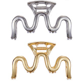 Large Metal Hair Claw Clips for Women Gold Strong Hold Non-Slip Hair Catch Barrette Jaw Clamp for Thin Thick Curly Hair Silver Metal Hair Clips Fashion Hair Styling Accessories
