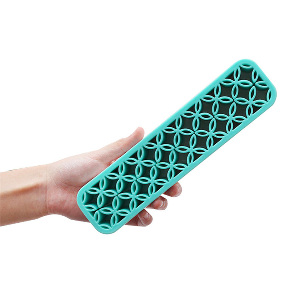 Cosmetic Organizer Box with Silicone Makeup Brush Holder