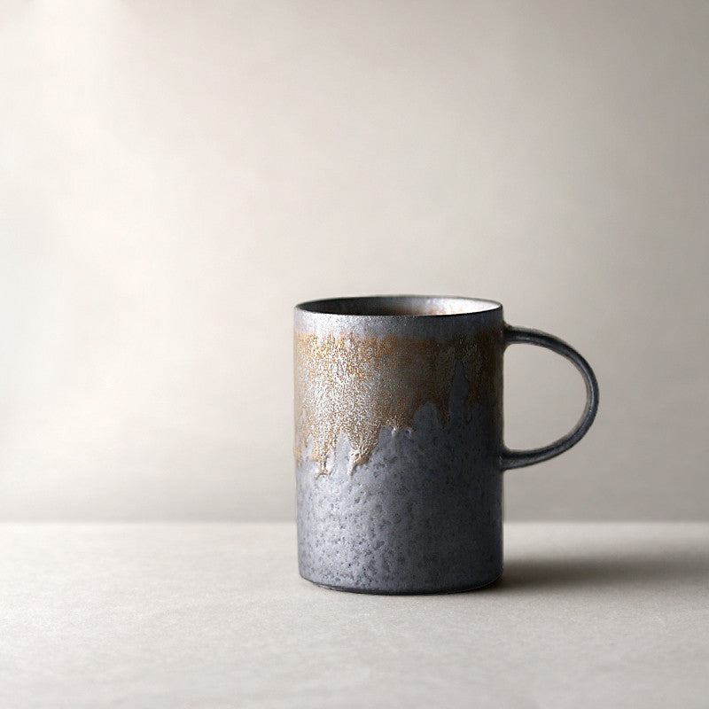 Black Vintage Handmade Ceramic Coffee Mug for Home