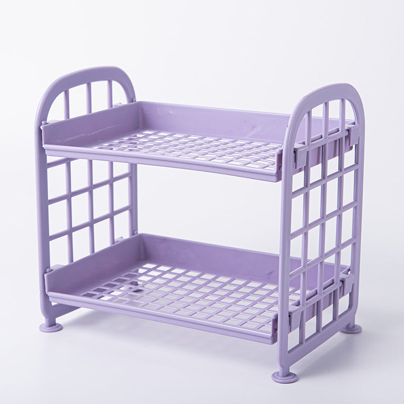 Double-Layer Folding Storage Rack for Office and Home