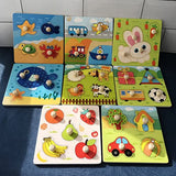 Wooden Puzzle Board for Kids - Fruit and Veg Jigsaw Toy