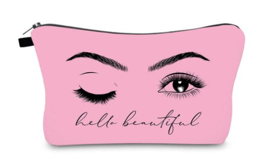 Creative Waterproof Eyelash Print Makeup Bag for Women