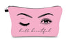 Creative Waterproof Eyelash Print Makeup Bag for Women