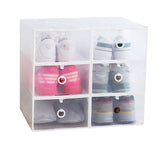 6-Pack Thick Transparent Drawer Shoe Storage Boxes