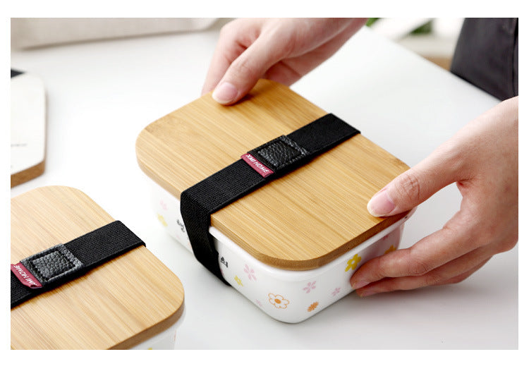 Japanese Ceramic Rectangular Storage Box with Lid